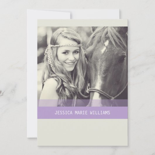 Invitation Diplôme simple de Chevron| Violet (Devant)