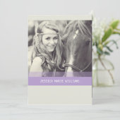 Invitation Diplôme simple de Chevron| Violet (Debout devant)