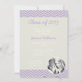 Invitation Diplôme simple de Chevron| Violet (Dos)