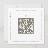 Invitation Diplômé Simple Design Photo Moderne Carré Or (Dos)