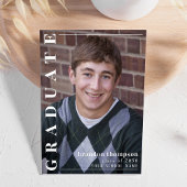 Invitation Diplômé simple élégant Carolina bleu photo