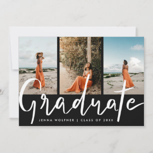 Invitation Diplômé simple élégant Photo Graduation Party I