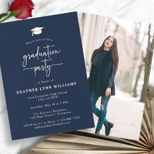Invitation Diplôme Simple Marine