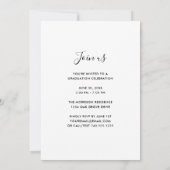 Invitation Diplômé simple noir et blanc 2023 Graduation (Dos)