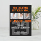 Invitation Diplôme sportif de l'équipe d'Orange et de Black (Debout devant)