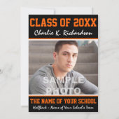 Invitation Diplôme sportif de l'équipe d'Orange et de Black (Dos)