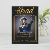 Invitation Diplômé. Touche en or Éclairer votre avenir (Debout devant)