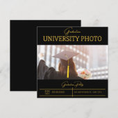 Invitation Diplômé universitaire à bordure de papier d'alumin (Devant / Derrière)