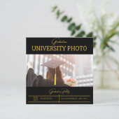 Invitation Diplômé universitaire à bordure de papier d'alumin (Debout devant)