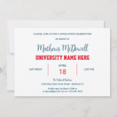 Invitation Diplôme universitaire de sport garçon (Dos)