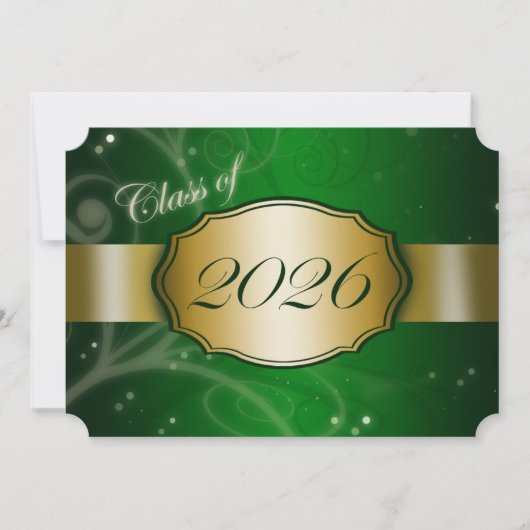 Invitation Diplôme Vert et Or 2026 (Devant)
