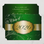 Invitation Diplôme Vert et Or 2026 (Devant / Derrière)