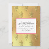 Invitation Diplômé Vétérinaire Rouge Or (Dos)