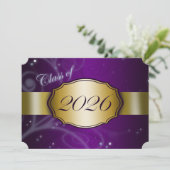 Invitation Diplôme Violet et Or 2026 (Debout devant)