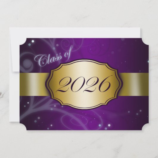 Invitation Diplôme Violet et Or 2026 (Devant)