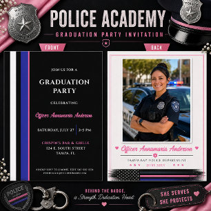 Invitation Diplômée de l'Académie de Police Féminine Ligne Bl