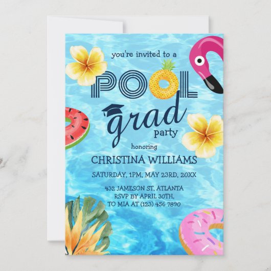 Invitation Diplômée du lycée de l'école secondaire de la fête (Devant)