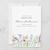 Invitation Diplômée infirmière florale  (Devant)