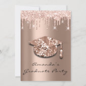 Invitation Diplômés Rose Gold Casquette 3D Glam (Dos)