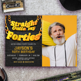 Invitation Directement de mes quarante ans avec photo