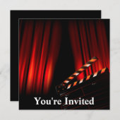 Invitation Directeur du tableau de bord du rideau de film rou (Devant / Derrière)