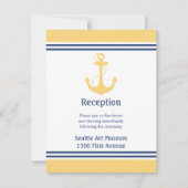 Invitation Direction de réception de mariage à l'ancre à cœur (Devant)