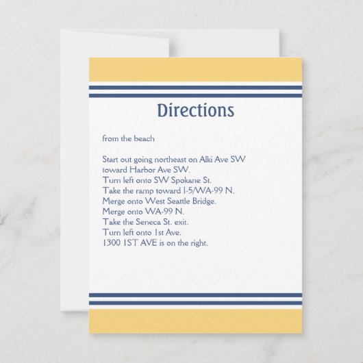 Invitation Direction de réception de mariage à l'ancre à cœur (Dos)