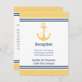 Invitation Direction de réception de mariage à l'ancre à cœur (Devant / Derrière)