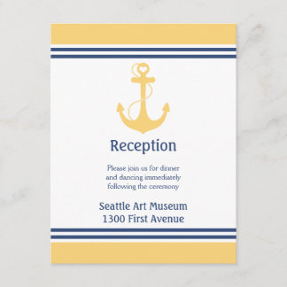 Invitation Direction de réception de mariage à l'ancre à cœur
