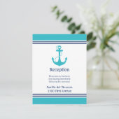 Invitation Direction de réception de mariage turquoise (Debout devant)