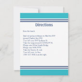 Invitation Direction de réception de mariage turquoise (Dos)
