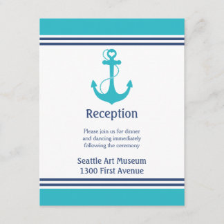 Invitation Direction de réception de mariage turquoise