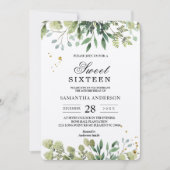 Invitation Direction des Feuilles verts Kraft (Devant)