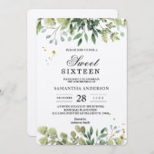 Invitation Direction des Feuilles verts Kraft (Devant / Derrière)