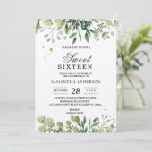 Invitation Direction des Feuilles verts Kraft (Debout devant)