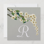 Invitation Direction des fleurs de cerisiers gris d'ivoire En (Dos)