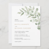 Invitation Direction du congé d'olive de verdure Mariage du s (Devant)