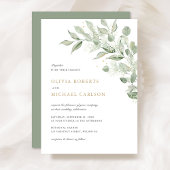 Invitation Direction du congé d'olive de verdure Mariage du s