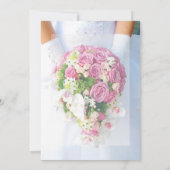 Invitation Direction du Mariage du bouquet de dentelle blanch (Dos)