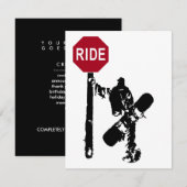 Invitation direction du snowboard ? (Devant / Derrière)