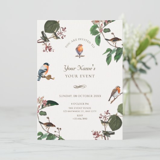 Invitation Direction Feuille Bird (Debout devant)