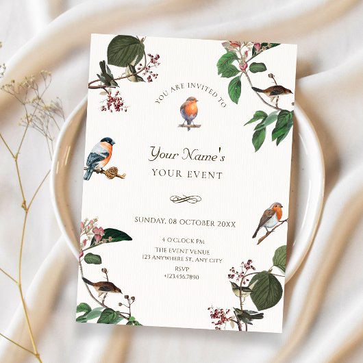 Invitation Direction Feuille Bird