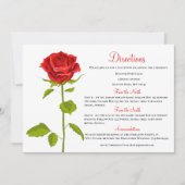 Invitation Direction Mariage florale Rose rouge Botanique (Devant)