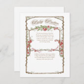 Invitation Directions de conduite florales de rose rouge élég (Devant / Derrière)