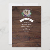 Invitation Directions de mariage à cœur rustique Fleurs aquar (Devant)