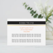 Invitation Directions de mariage moderne rayures noires et bl (Debout devant)