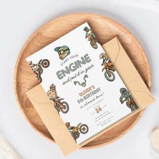 Invitation Dirt bike boy 5th birthday
