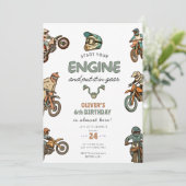 Invitation Dirt bike boy 6th birthday (Debout devant)