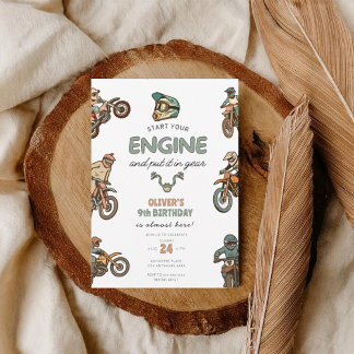 Invitation Dirt bike boy 9th birthday