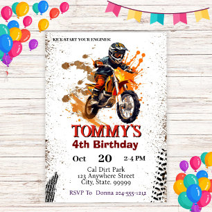 Invitation Dirt Bike fête d'anniversaire